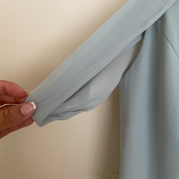 David’s bridal dusty sage chiffon bridesmaids dress. Size 2 - Picture 4 of 11